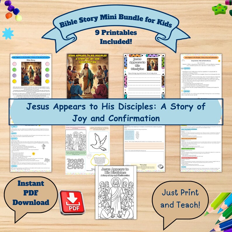 Jesus Appears to His Disciples Bible Story Bundle: Kids Lesson Plan ...
