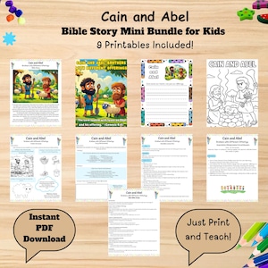 Cain and Abel Bible Story Bundle: Lesson Plan, Coloring Page (PDF Download)