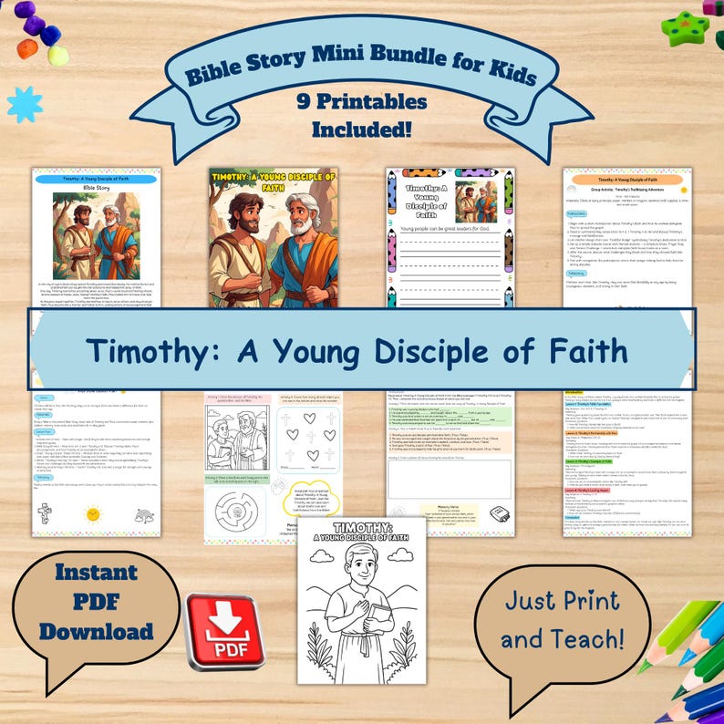 Timothy, A Young Disciple of Faith Bible Story Bundle: Kids Lesson Plan ...