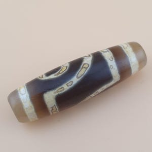 Vintage 2 Auge Dzi Perle 38,1 mm Himalaya Schutz Amulett tibetischen Schmuck