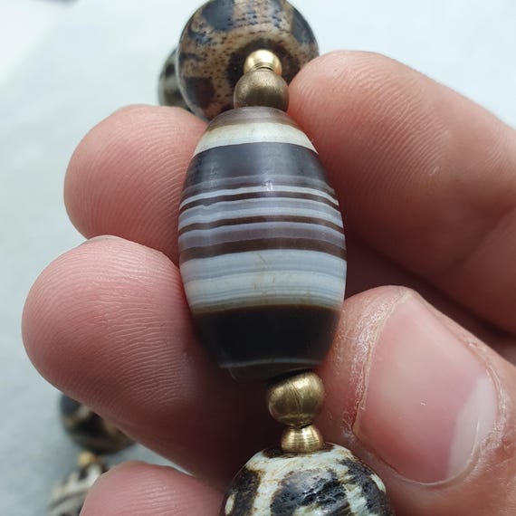 Antique Pumtek Pyu Natural Pattern Suliemani Agat… - image 8