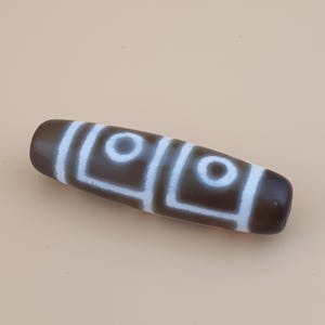 4 Eye Dzi Bead Vintage Tibetan Himalayan Amulet 38mm Spiritual Charm