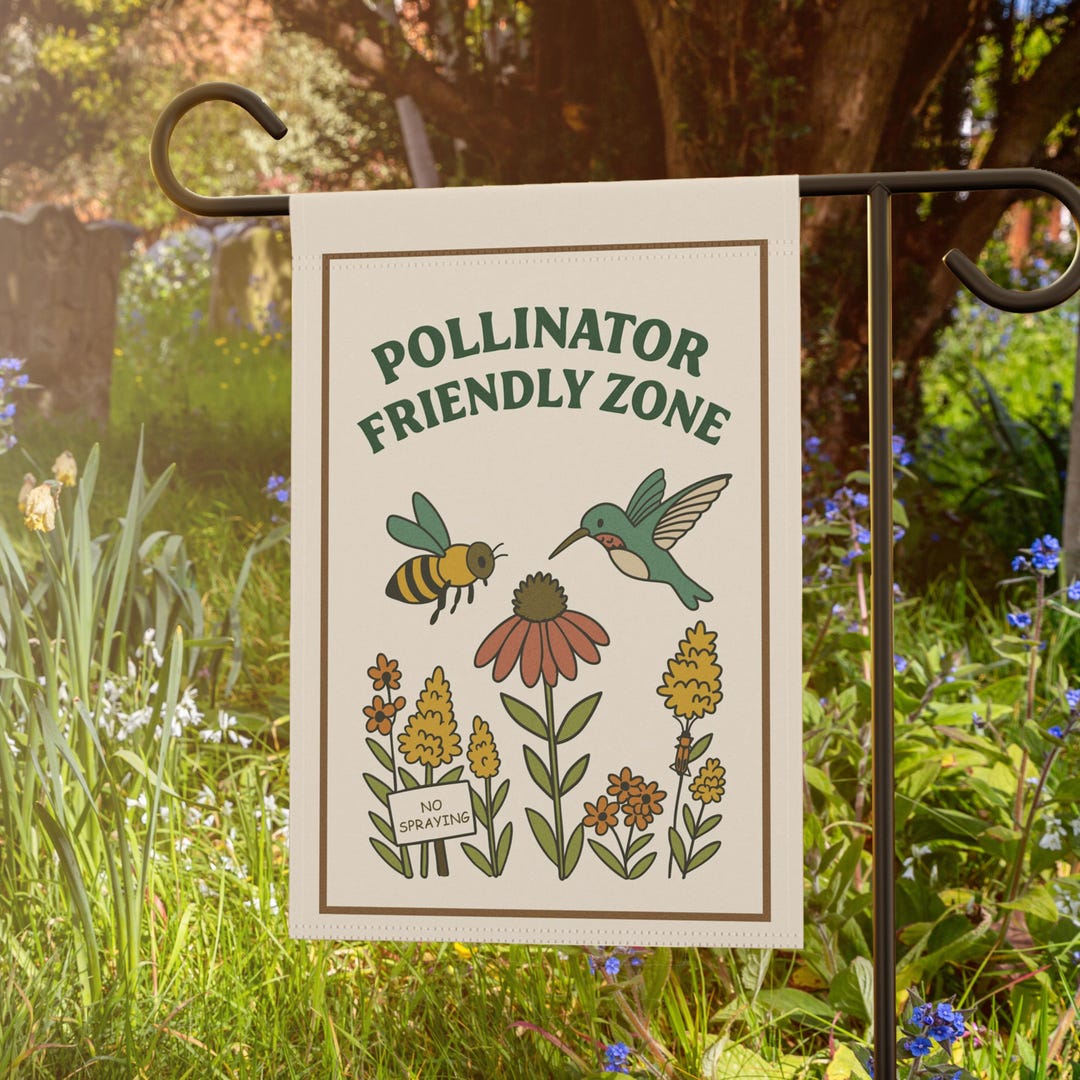 Pollinator-friendly Garden Flag - Cute, Whimsical, Honeybee ...