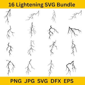 Lightning SVG Bundle: Storm Clipart, Vector Graphics (Digital Download