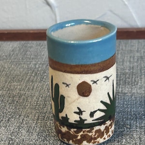 Vase vintage art folklorique mexicain Tonala Jalisco poterie grès