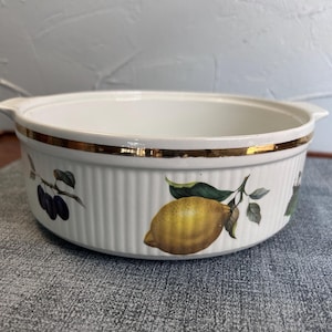 Staffordshire Oven to Table England, Fruit Pattern Casserole Dish No Lid