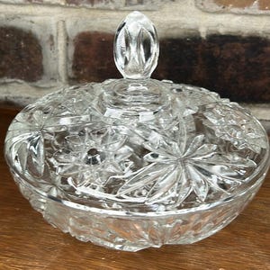Vintage Star if David Glass Candy Dish w/ Lid