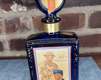 Vintage 1969 JW Dant American Legion 50th Anniversary Commemorative Decanter, EMPTY