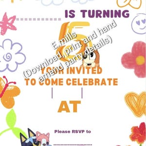 bluey party invitations