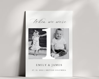 When We Were Wedding Table Number Cards Wedding Photo Table Numbers Editable Template When We Were Reception Table Number Signs Printable