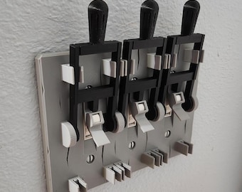 Lichtschalterabdeckung im Frankenstein-Stil | Gotische 3D-Druck-Schalterplatte | Monsterhafte Wohndekoration | Kipp- oder Wippschalter wählbar | 1- oder 3-fach