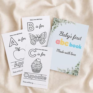 ABC Baby Shower Coloring Book, Baby’s First Alphabet Book, Baby shower game or activity, Gift Idea, instant download - printable PDF file