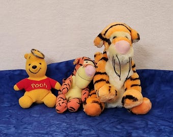 Disney Plush Winnie The Pooh and Tigger Coin Purse Keyring or Tigger Coin Purse Plush, Gift for Pooh Lovers, Gift for Tigger Lovers