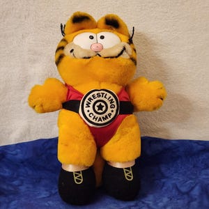 1981 Wresting Champ Garfield Plush, Vintage Garfield Plush, Cat Lovers Gift, Gift for Garfield the Cat Lover, Birthday Gift, Christmas Gift