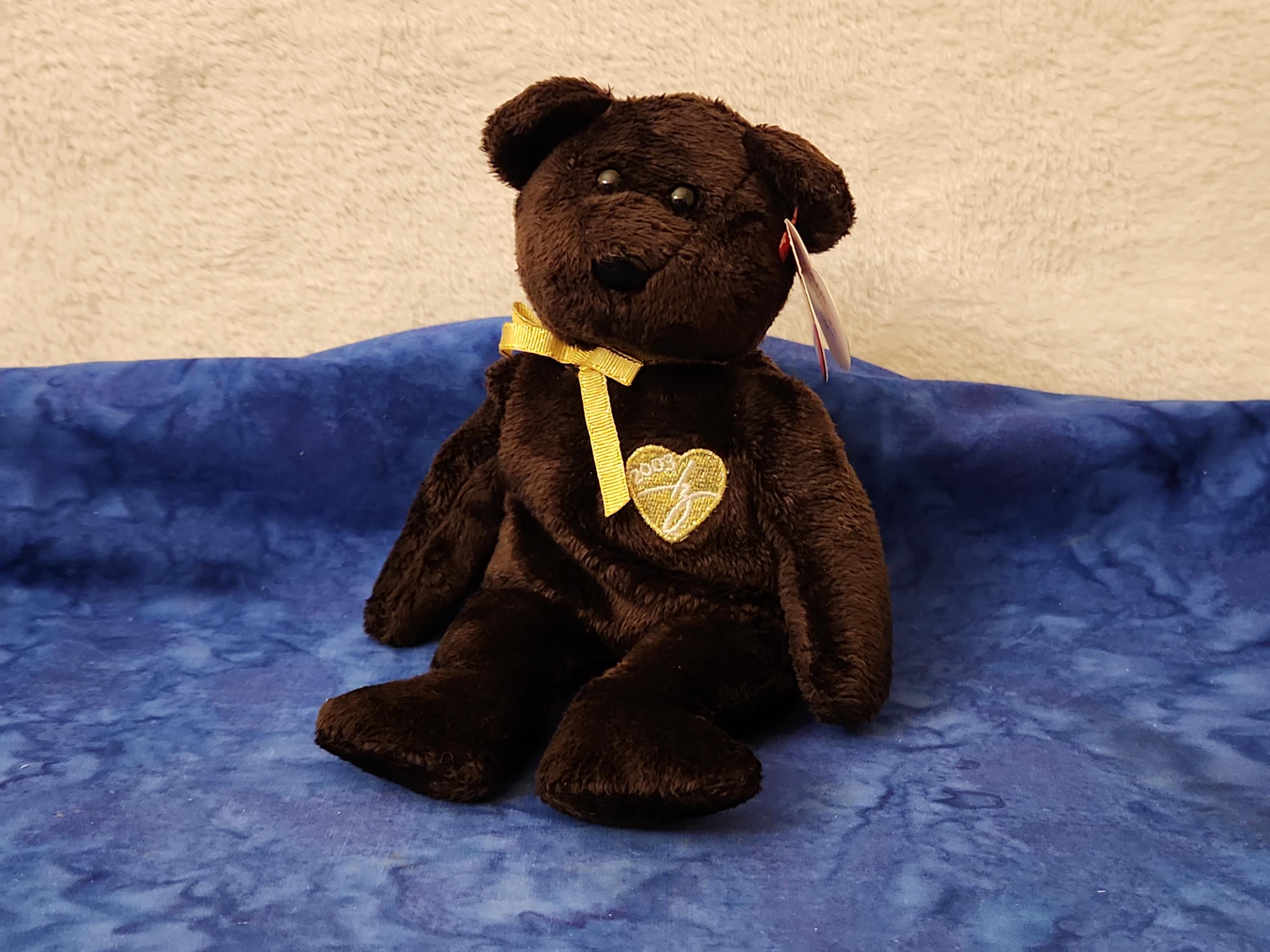 Simple Classic Brown Beanie Baby Bears Huggy Cashew Teddy Curly