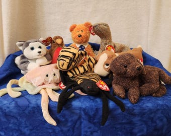 Beanie Baby Pappa Fetcher Tracker Scaly Nanook Early Stripes Goochy or Spinner Plush, Gift for Christmas, Gift for Birthday, Gift for Dad