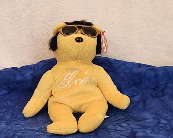 Beanie Baby Solid Gold Beanie Elvis Bear, Elvis Bear, Gift for Christmas,  Gift for Birthday, Golden Elvis Bear, Elvis Lover Gift