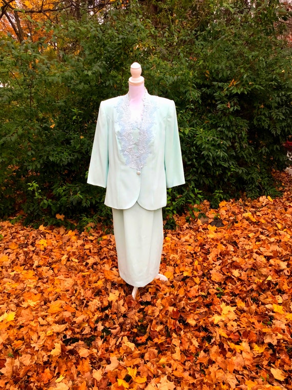 Embroidered Formal Dress and Jacket Set