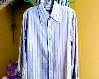 Hippie Shirt Long Sleeve Button Down 70's Shirt