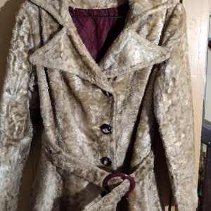 Women Vintage Faux Fur Coat 70&#39;s Coats Mod Coat