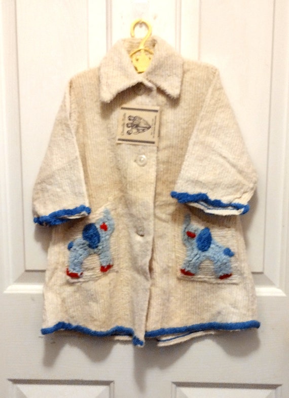 Baby Bathrobe Blue and White Chenille Robe Baby Ro