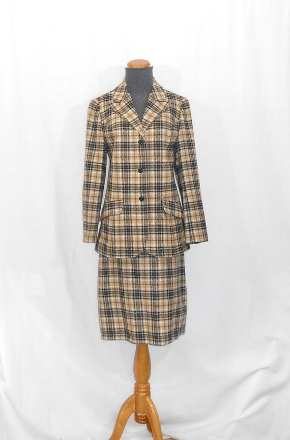 3 Piece Suit Vintage Pendleton Skirt Set Wool Suit