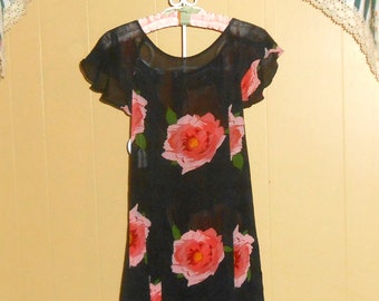 Betsey Johnson Dress Floral Babydoll Dress Size M