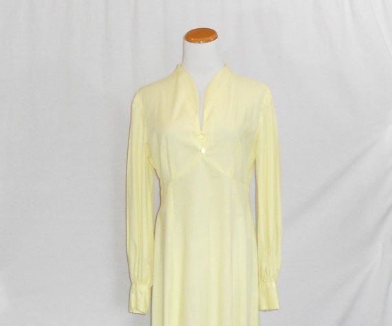 70's Maxi Dress Empire Waist Dress Swiss Dot Dress