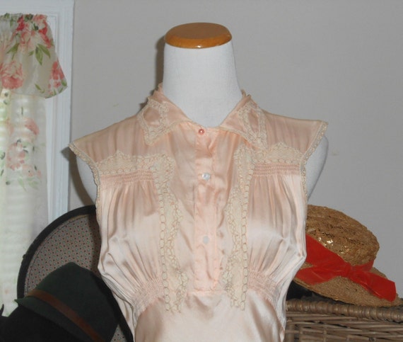 30's Satin Nightgown Vintage Lingerie
