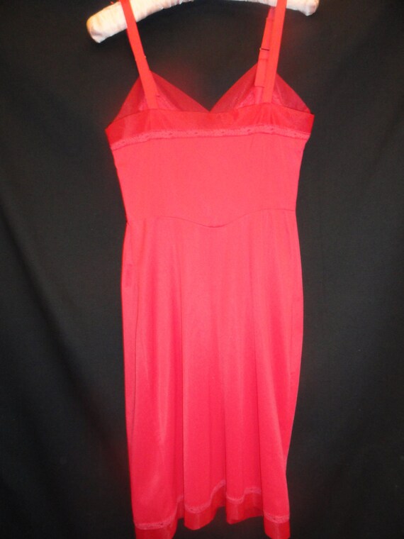 50's Red Lace Slip Bombshell Slip Dress - image 3