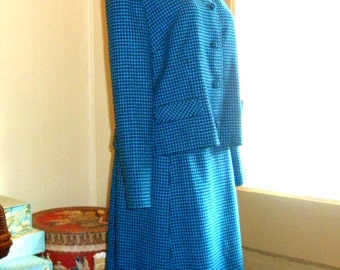 Vintage Pendleton Suit For Women Wool Plaid Skirt Set