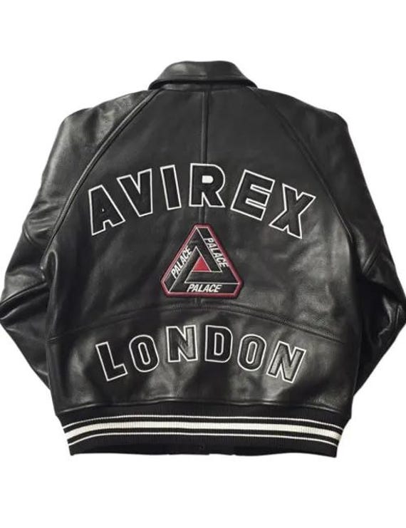 Handmade New Avirex Palace London Black Varsity Cowhide