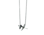 oxidized sterling silver necklace double X | ninja star necklace | oxidized silver necklace | Solid Silver necklace | Silver star necklace