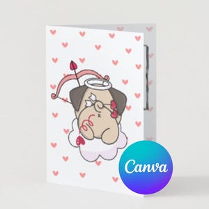 Tarjeta de AMOR editable en Canva. Pon una foto, personaliza el mensaje y ya sólo tienes que imprimir en una cartulina y felicitar a tu amor