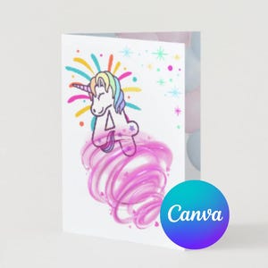 Tarjeta de cumpleaños editable en Canva. Personaliza el mensaje y ya sólo tienes que imprimir en una cartulina y felicitar a esa personita.