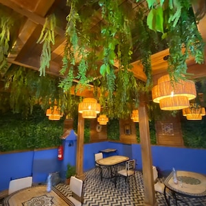 Handmade Moroccan Raphia Pendant Light: Boho Ceiling Lamp