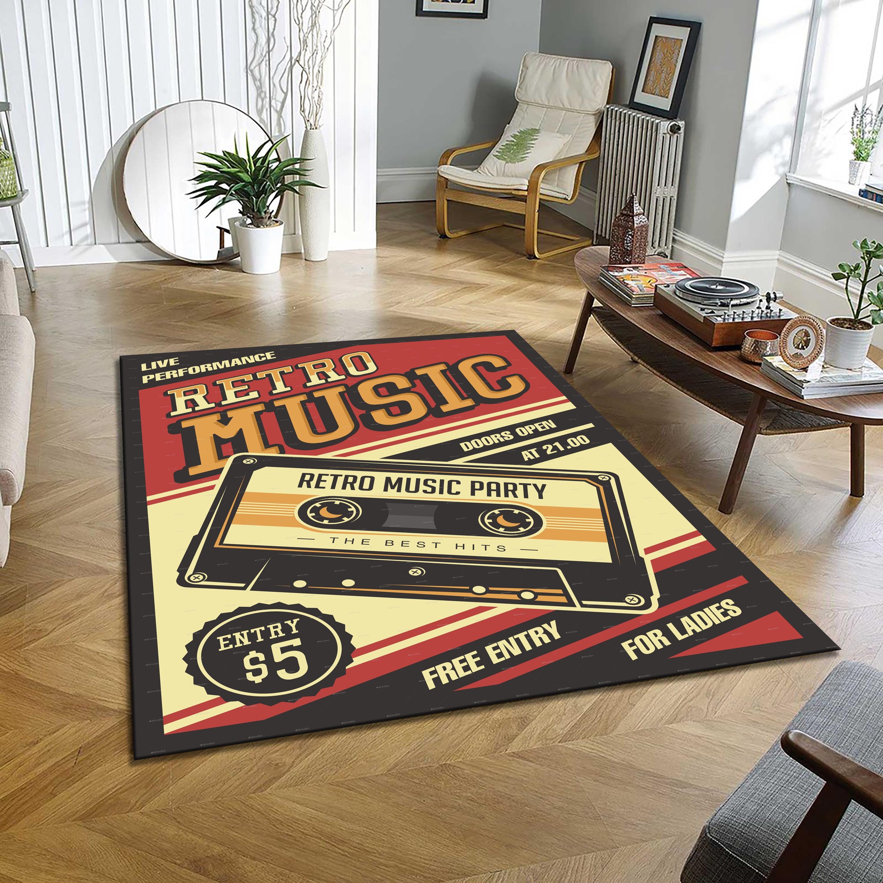 レトロな音楽エリアラグ：90年代のカセットテープデザイン - Etsy 日本