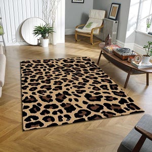 Leopard rug, Leopard themed area rug, Home Decor Rug, Stylish Leopard Patterned Area or Runner Rug, Leopard Pattern Rugs, decorative rug