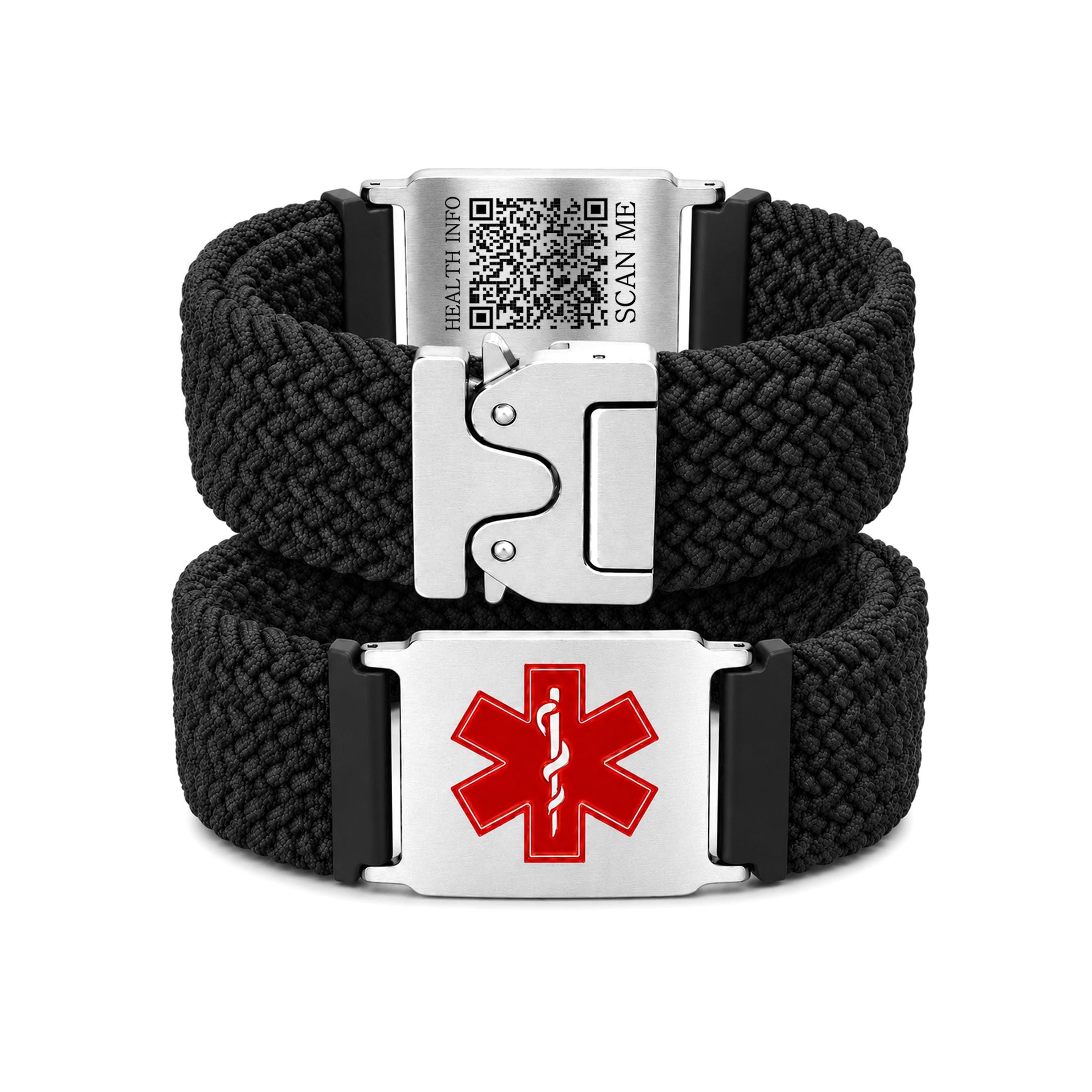 Dynamic QR Code Medical ID Bracelet, Elastic Medical Alert Wristband ...