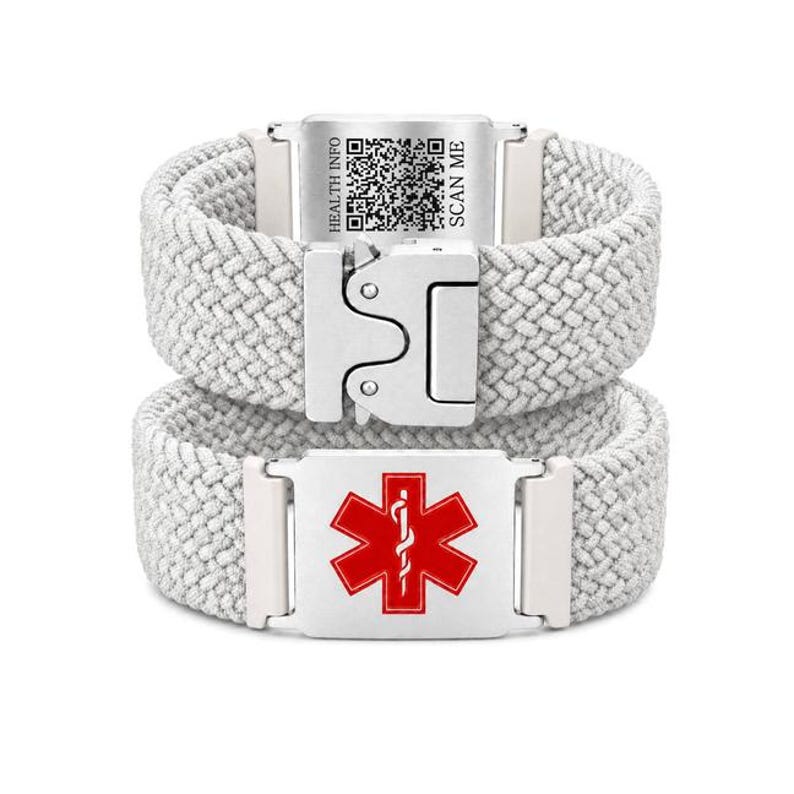 Dynamic QR Code Medical ID Bracelet, Elastic Medical Alert Wristband ...