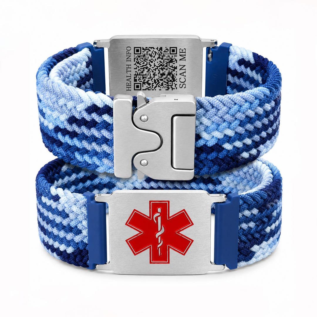 Dynamic QR Code Medical ID Bracelet, Elastic Medical Alert Wristband ...