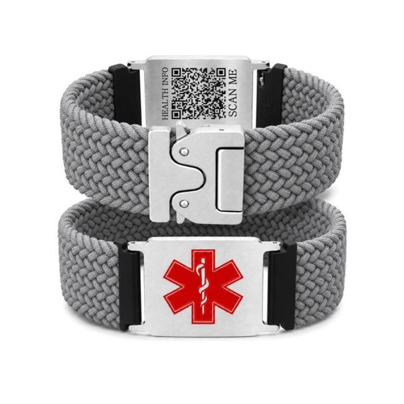 Dynamic QR Code Medical ID Bracelet, Elastic Medical Alert Wristband ...