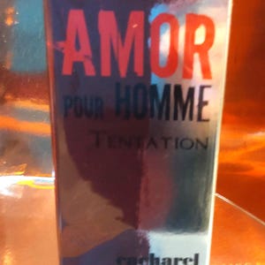 Cacharel amor pour homme tentation pour homme eau de toilette EDT 2,5 oz liq. / 75 ml TRES RARE rareté abandonnée idée cadeau pour lui vintage neuf