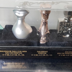 Salvador Dali, Dali Metal Collection miniatures box set vintage box set from the 1985s 5x 5ml discontinued mini perfumes Very Rare