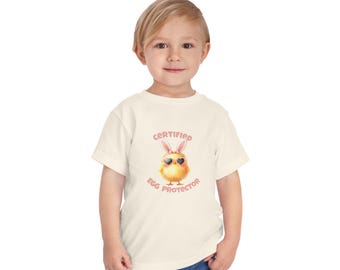 Certified Egg Protector Toddler Tee | Cute Chick with Sunglasses