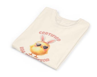 Certified Egg Protector Youth Tee | Cute Chick with Bunny Ears