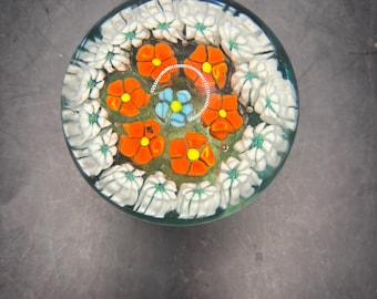 Vintage Millefiori Glass Paperweight