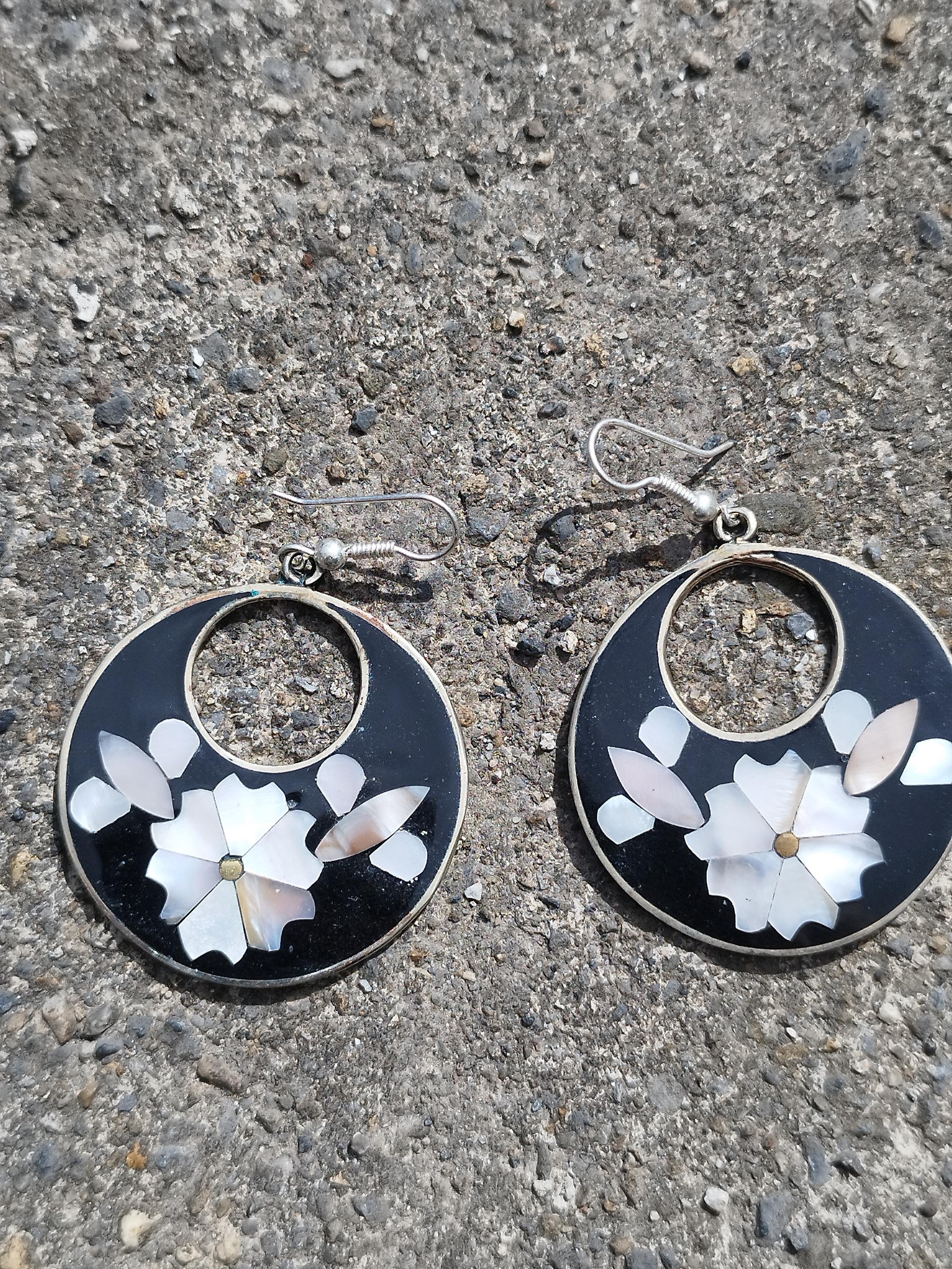 Vintage Alpaca Mexico Silver earrings Dangle