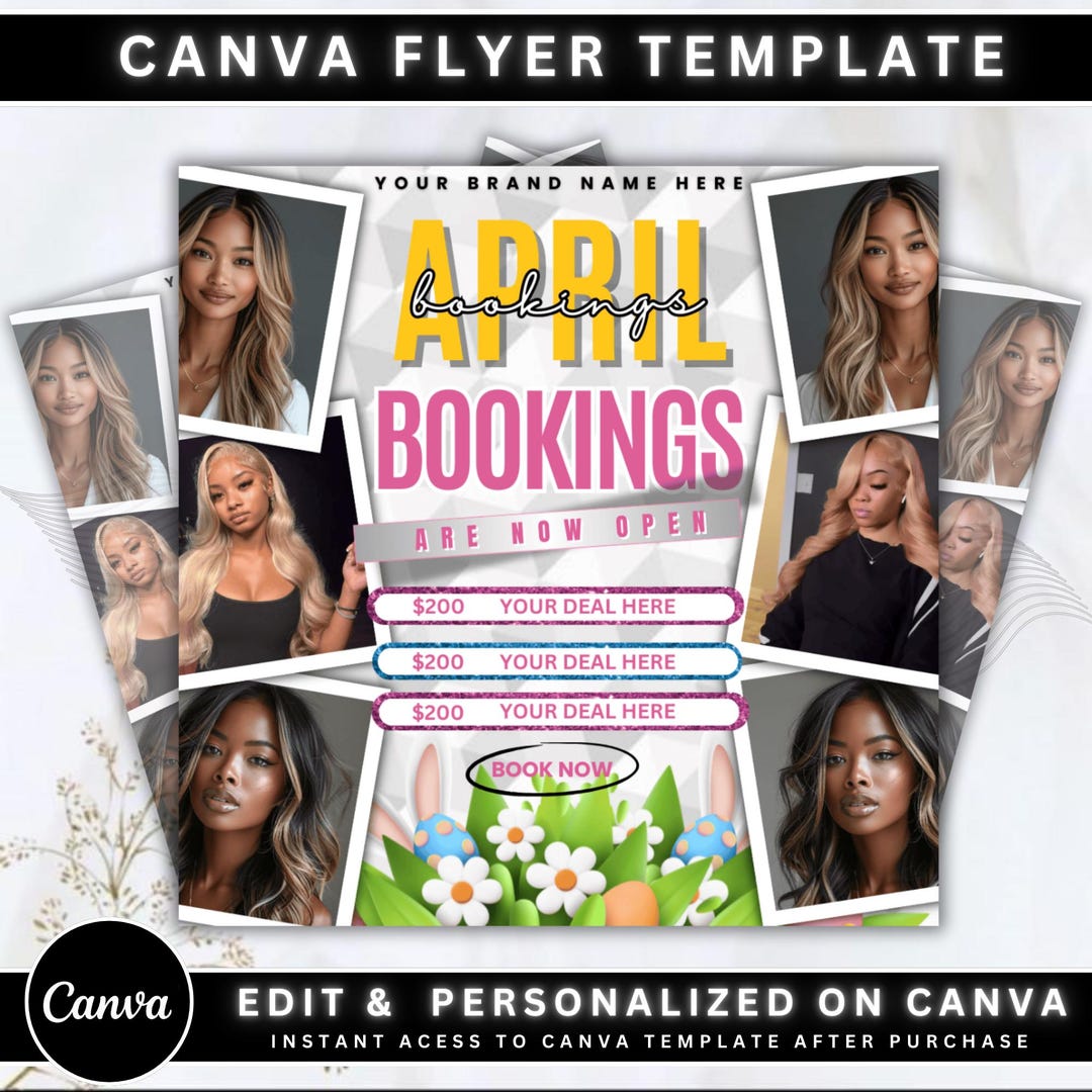 April Booking Flyer DIY Template, Customizable April Flyer, DIY Canva ...