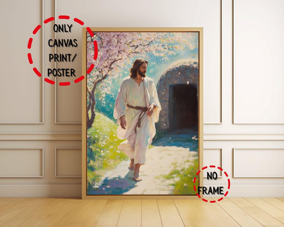 Resurrected Jesus Christ Canvas Print, He is Risen Christian Poster ...